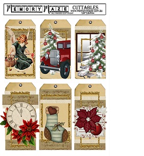 Christmas & vintage ephemera cuttable,tags.Min buy 5